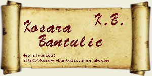 Kosara Bantulić vizit kartica